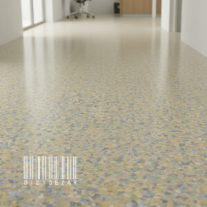 کفپوش پی وی سی - رنگ لیمویی و آبی